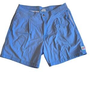 Vintage 80s Billabong Made‎ in USA Light Blue Cotton Canvas Shorts Men's 34